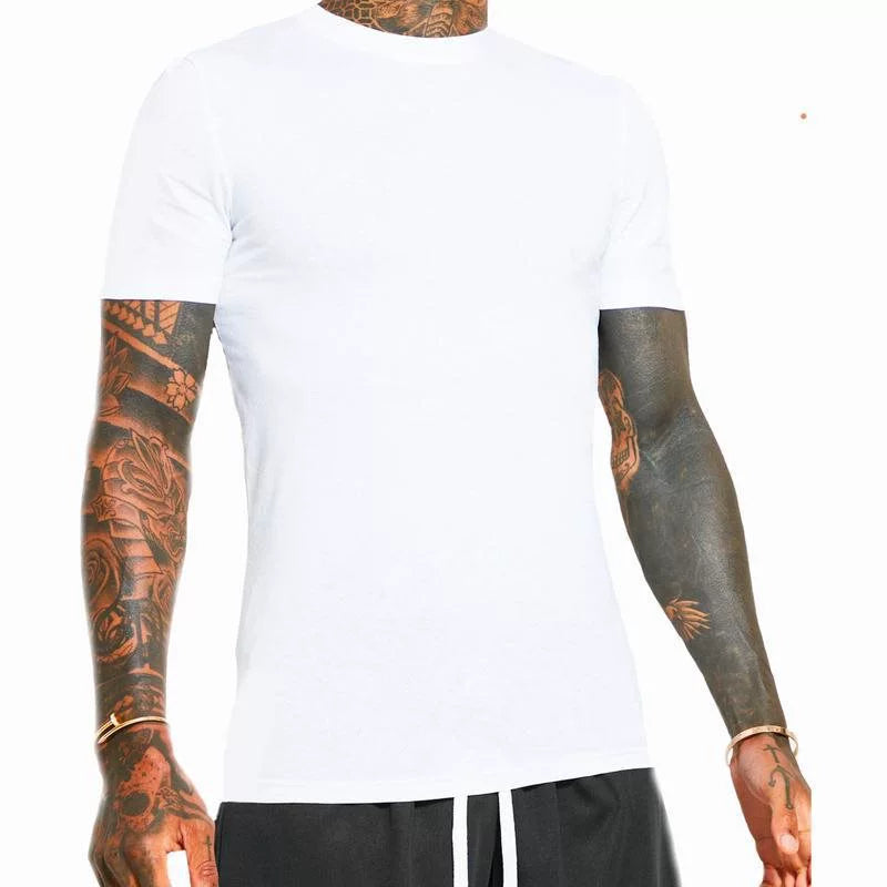 Slim Fit White And Black Crewneck T-shirt 3 Pack Man T