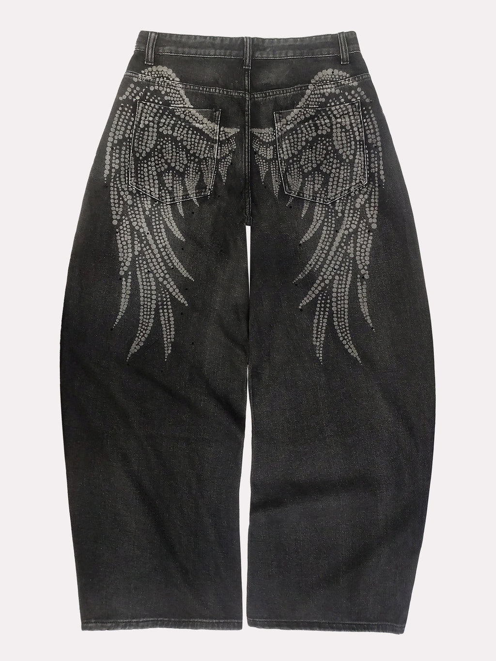 American-style Street-washed, Distressed, Slightly Flared Denim Jeans