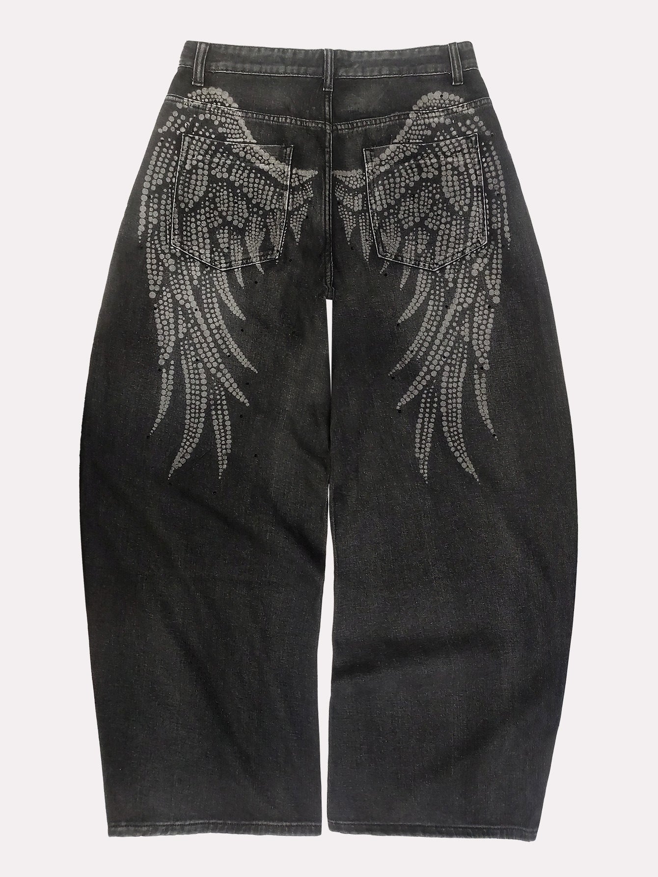 American-style Street-washed, Distressed, Slightly Flared Denim Jeans