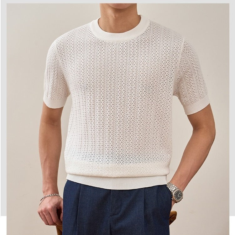 Men's Embroidered Letter American Retro Loose Half-zip Sweater