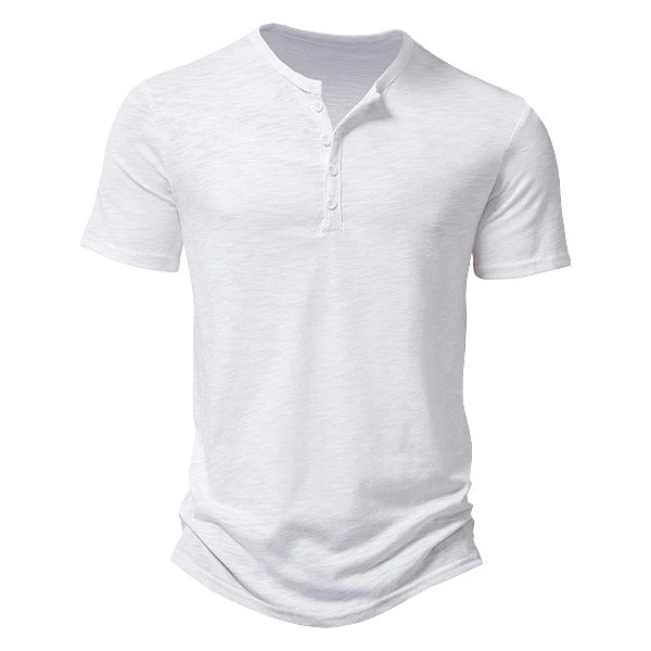 Men's Casual Solid Color Slim-fit Short Sleeve