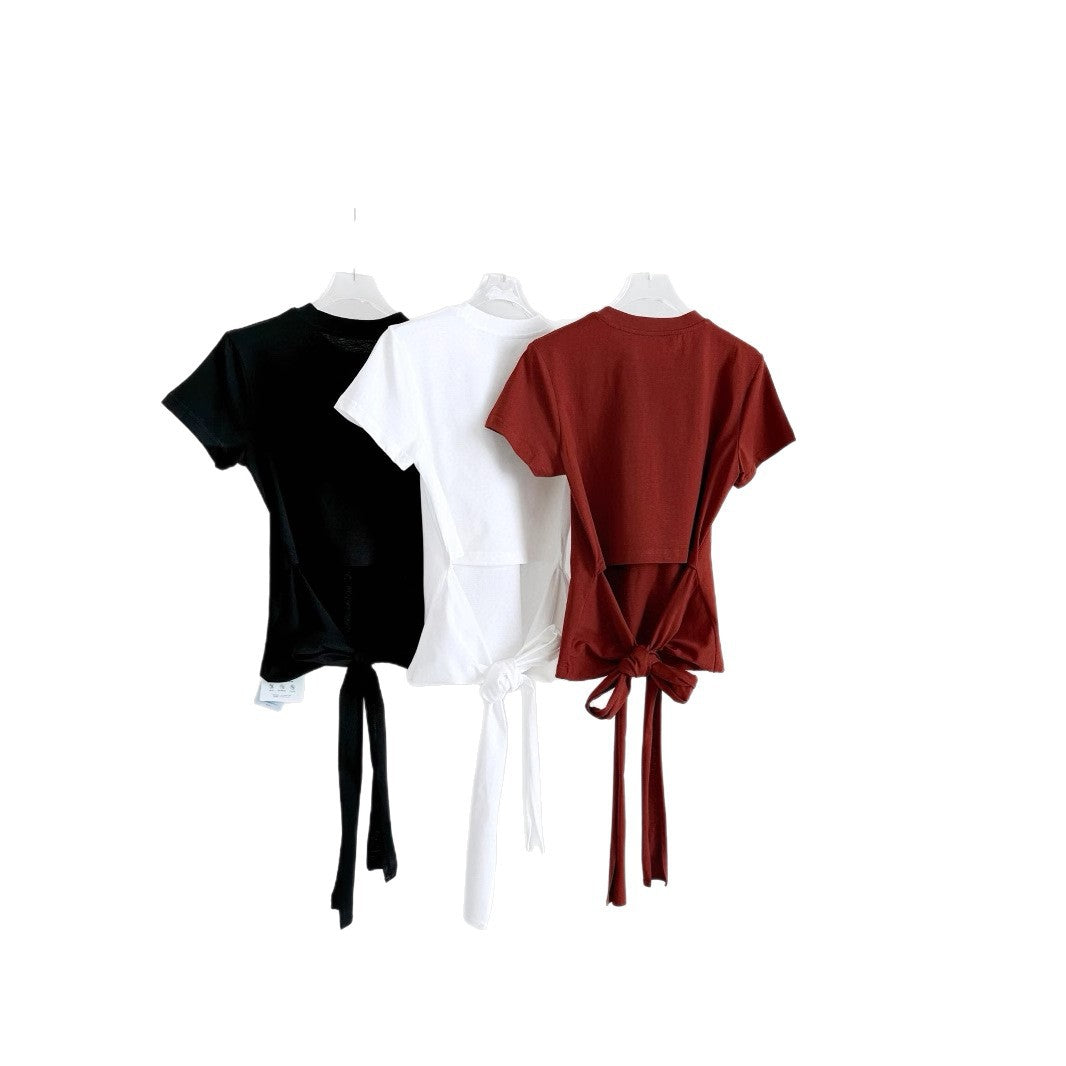 Strap T-shirt With A Bow Design