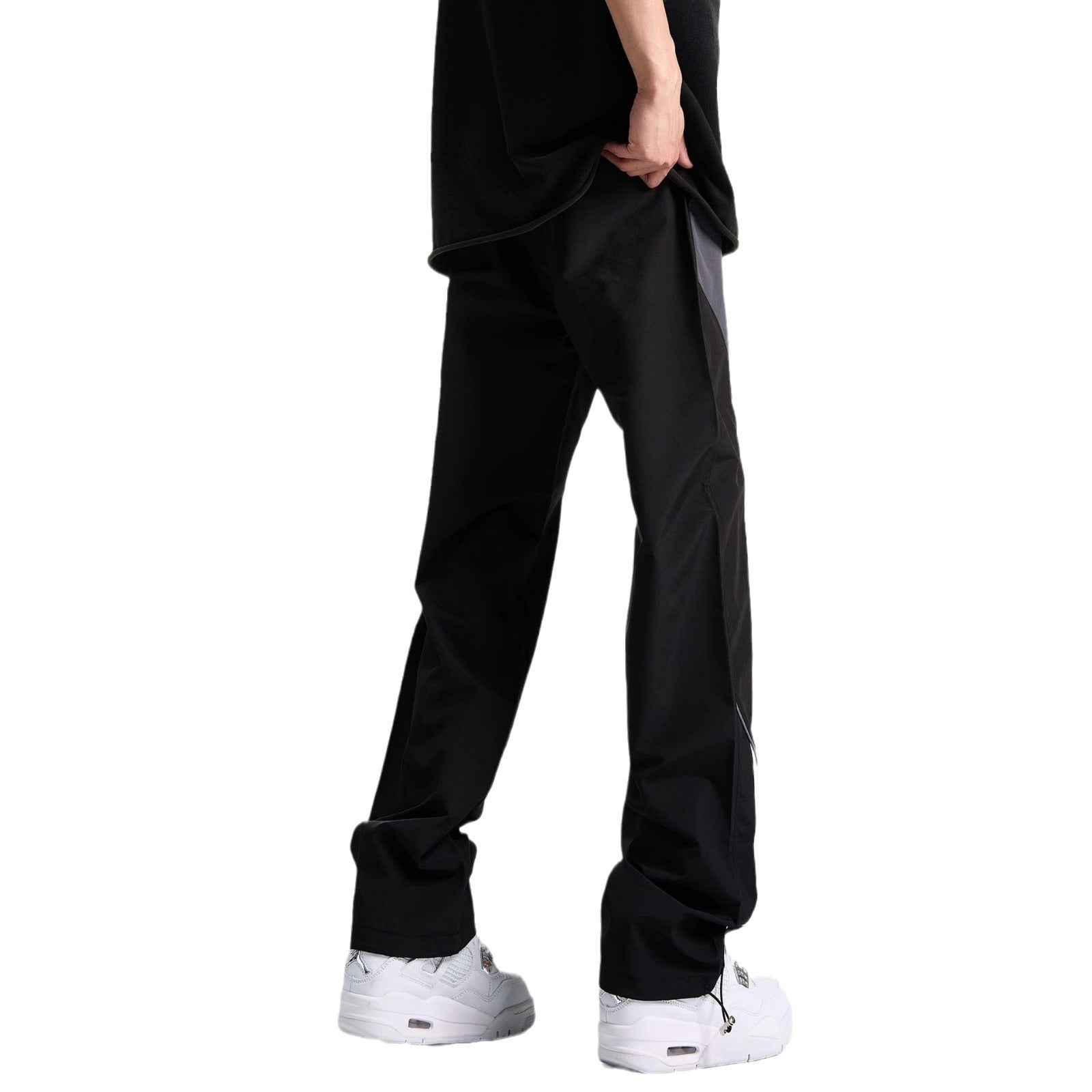 Men's Patchwork Striped Straight-Cut Casual Pants
