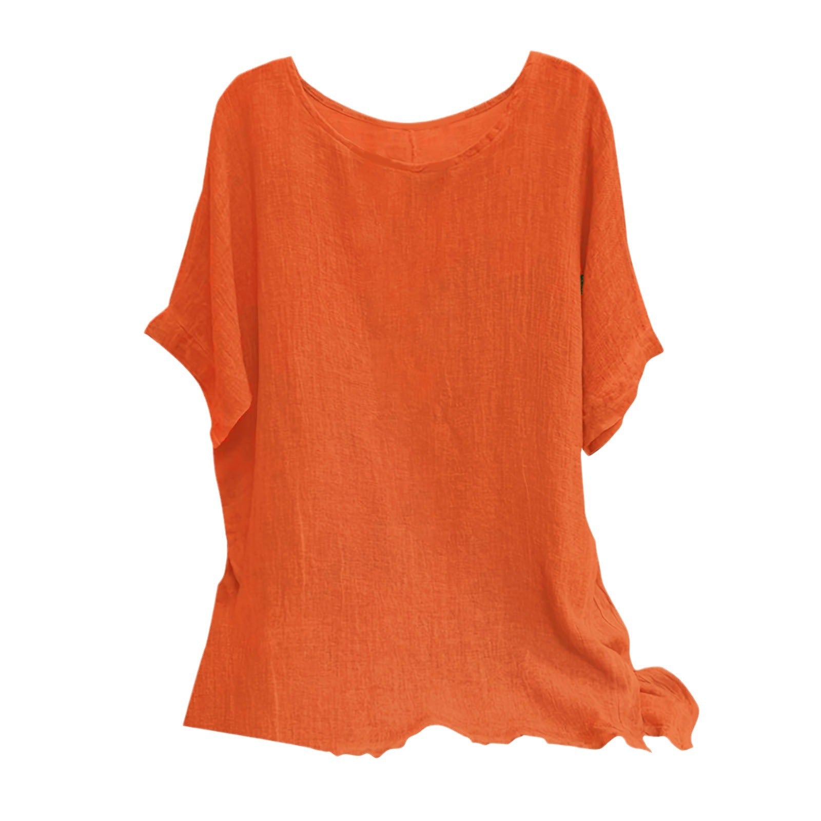 Women's Casual Loose-fitting Fashionable Solid-color Crew-neck Top