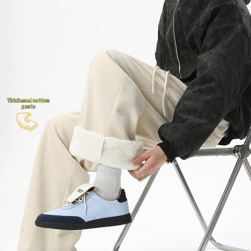 American-style Retro Thermal Corduroy Trousersextra-thick  Perfect For Winter Warmth