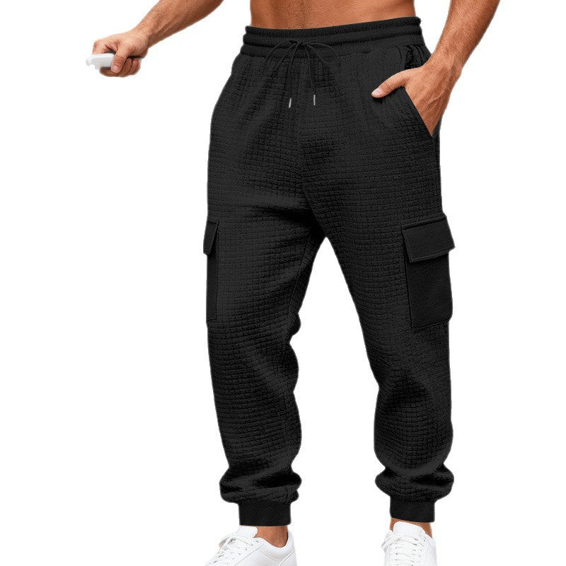 Men's Loose Fit Casual Sports Jacquard Outdoor Work Trousers For Commuting