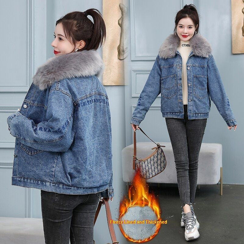 Thickened Denim Jacket For Women