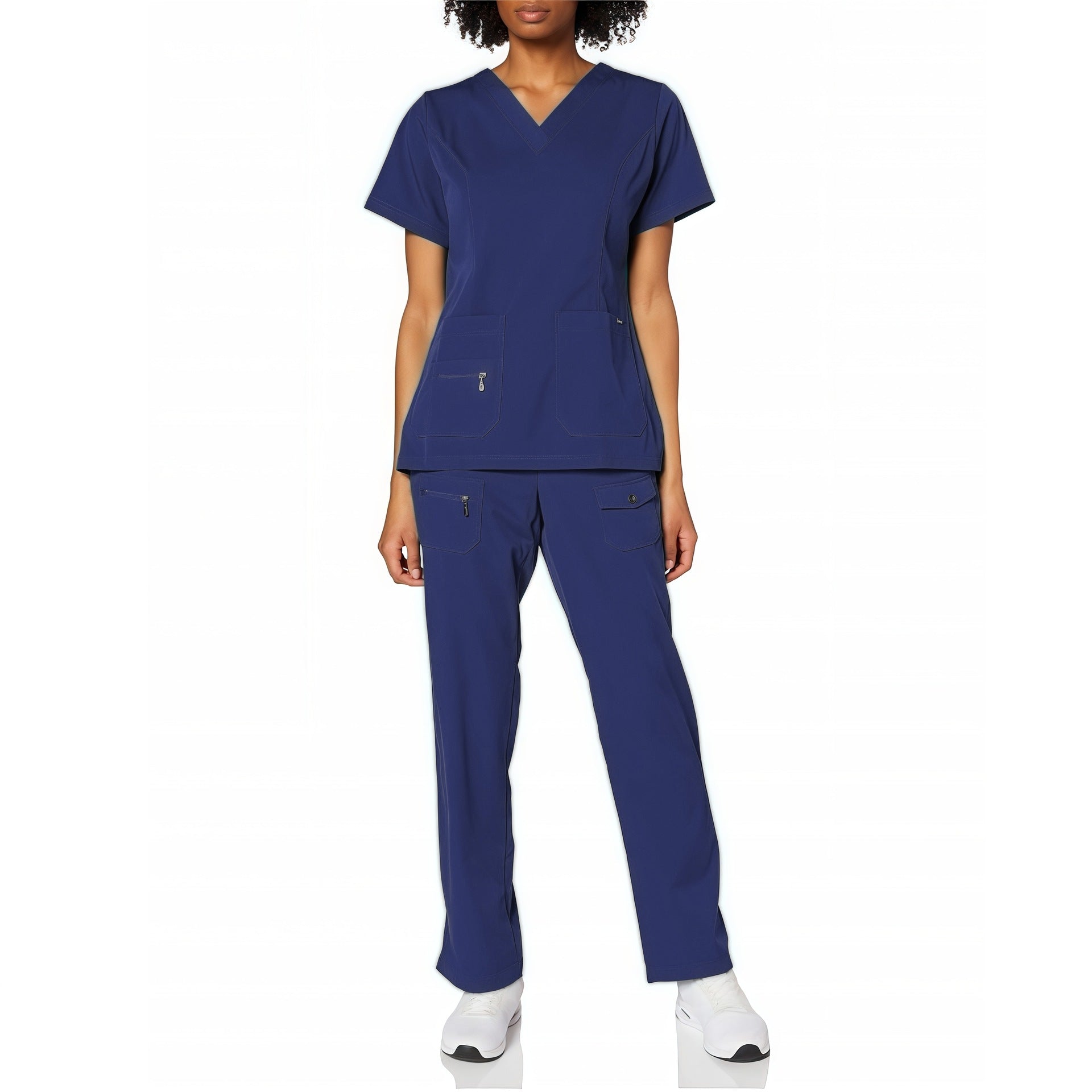 V-neck Scrub Tops For Medical Staff And Beauty Salon Professionals Short-sleeve Scrub Sets For Operating Rooms