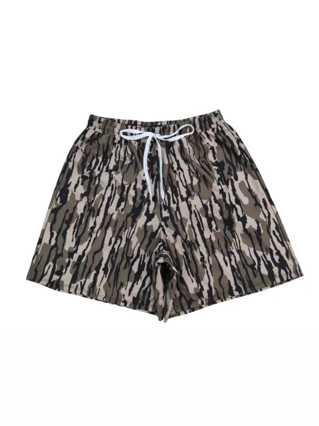 Men's Loose-Fit Beach Shorts With Digital Camouflage Print