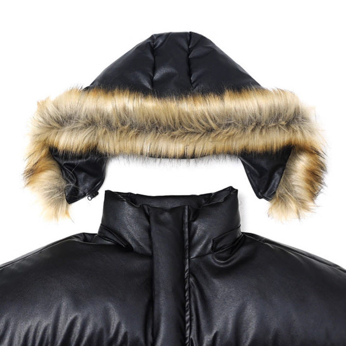 Retro-style Padded Cotton Coat With A Thick Fur Collarunisex