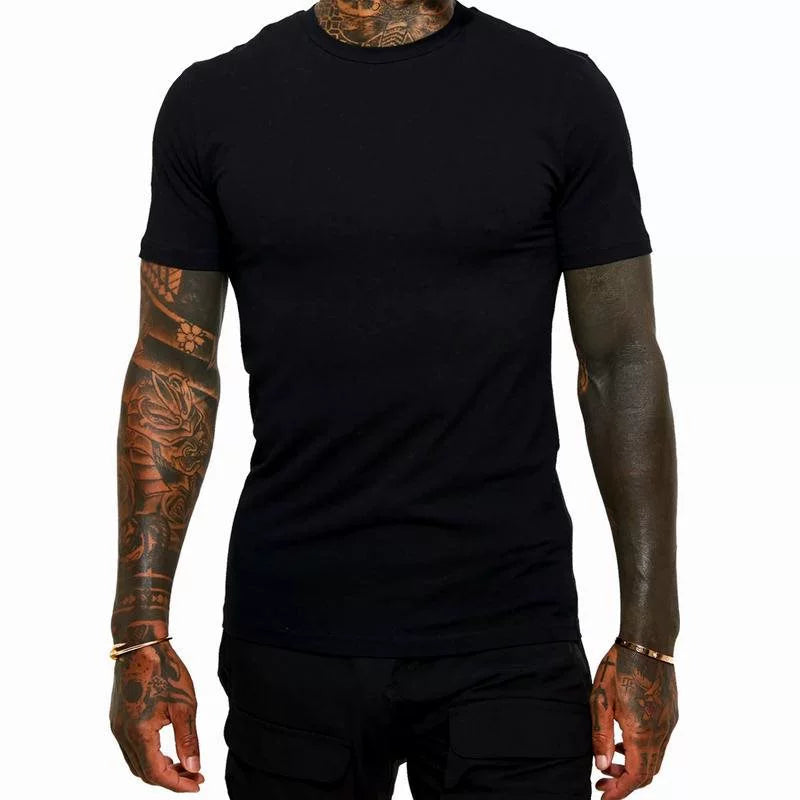 Slim Fit White And Black Crewneck T-shirt 3 Pack Man T