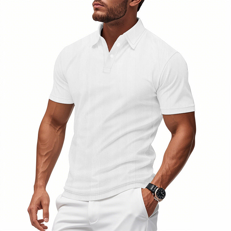 Men's Polo Shirt Short Sleeve Simple British Style Collar T-shirt