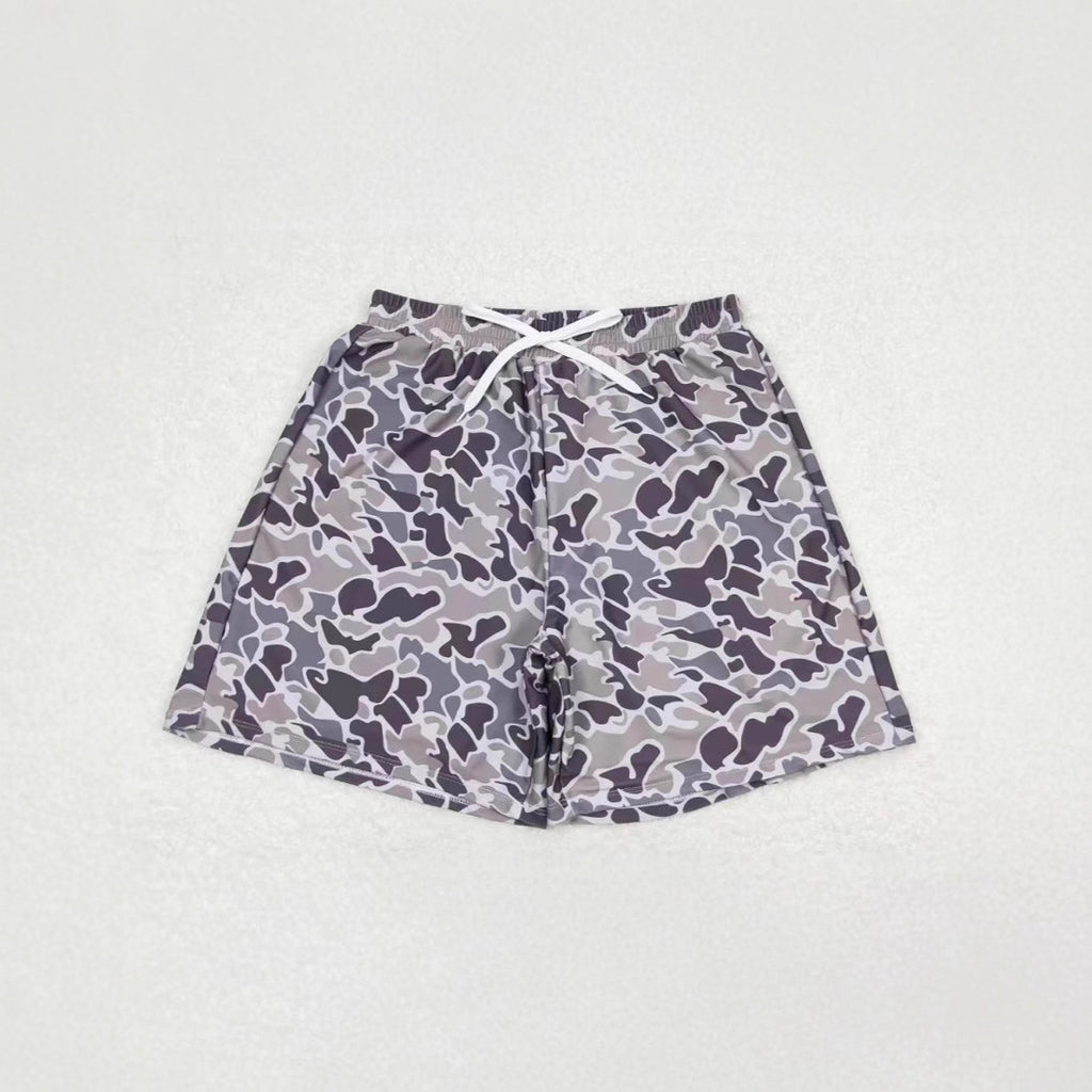 Men's Loose-Fit Beach Shorts With Digital Camouflage Print