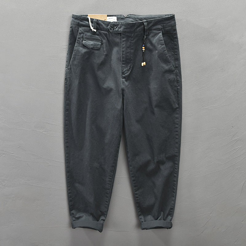 Retro Men's Cotton Casual Work Pants