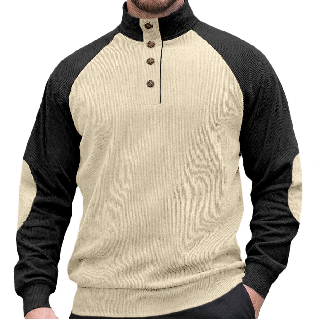 SpringAutumn New Men's Outdoor Raglan Sleeve Casual Stand-up Collar Loose Long Sleeve