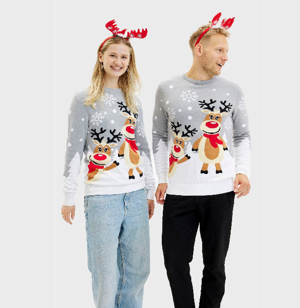 Christmas Crew Neck Digital Print Long Sleeve Hoodie Unisex