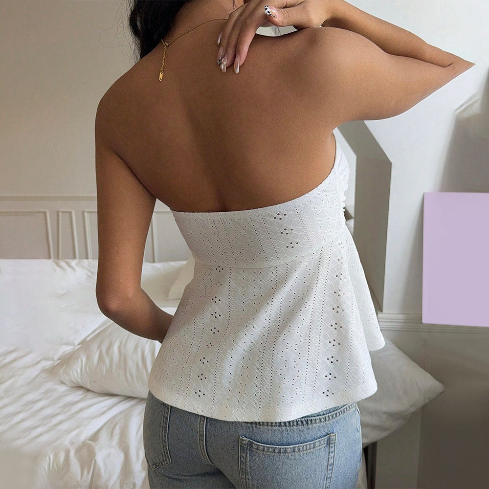Summer New Women's Wear High-End Sweet-and-Spicy Style Tube Top Slim-Fit Sleeveless Blouse