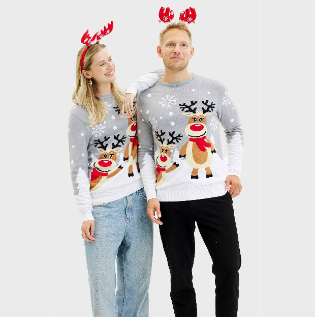 Christmas Crew Neck Digital Print Long Sleeve Hoodie Unisex