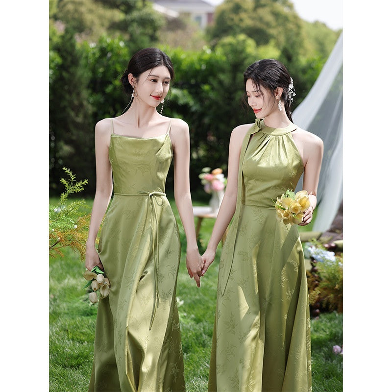 Green National Style Element Bridesmaid Dress