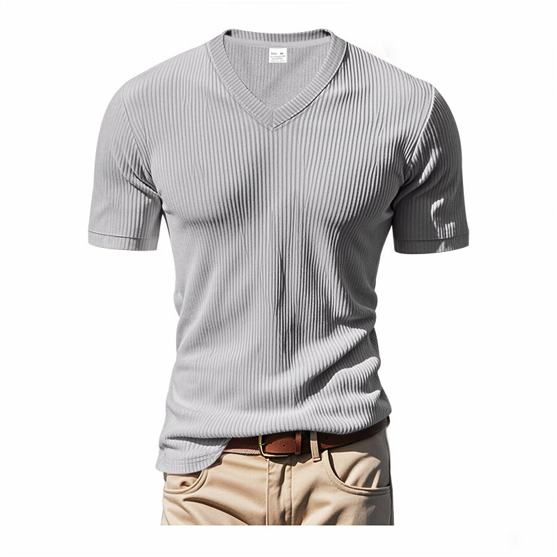 Loose Casual Men's V-neck Short Sleeve