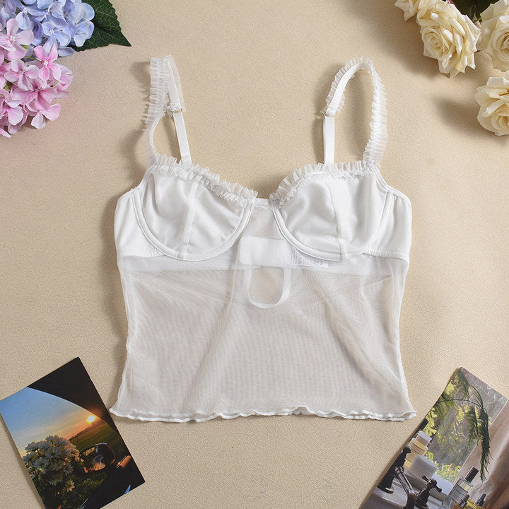 Women's Leopard-print Strappy Mesh Lace Underwire Shaper