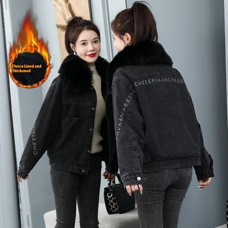 Thickened Denim Jacket For Women