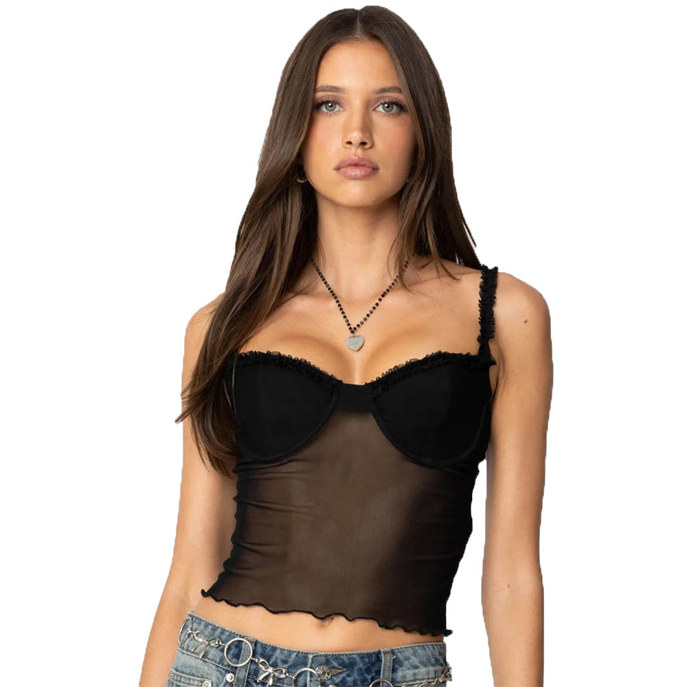 Women's Leopard-print Strappy Mesh Lace Underwire Shaper