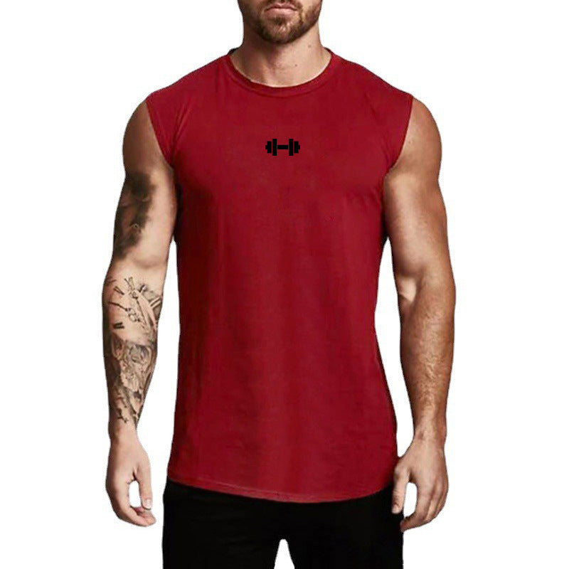 Men's Slim-fit Sleeveless Fitness Breathable Vest T-shirt