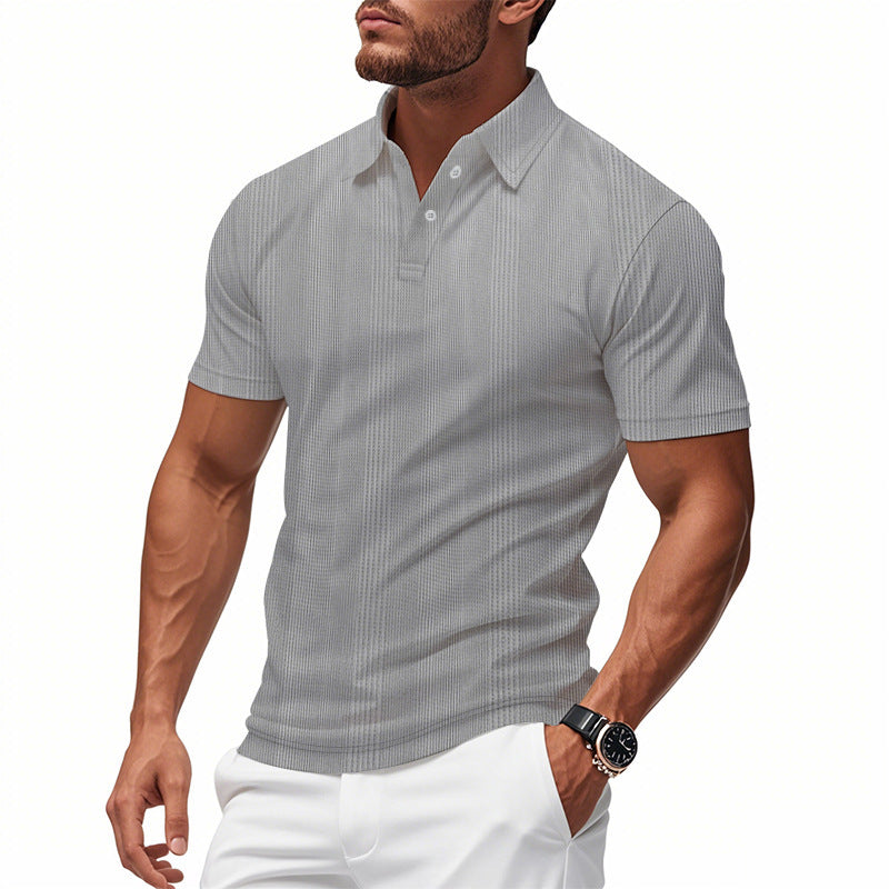 Men's Polo Shirt Short Sleeve Simple British Style Collar T-shirt
