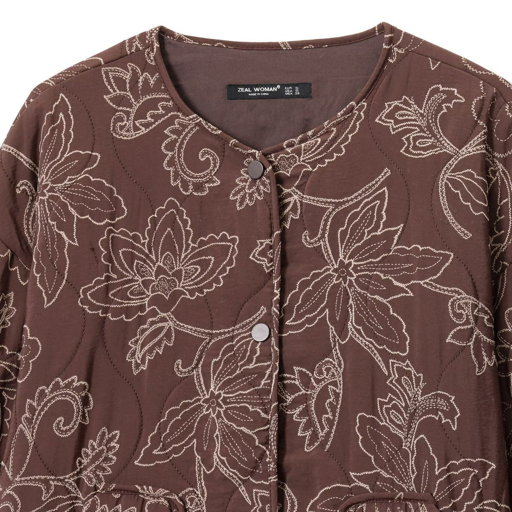 New Women's Quilted Embroidered Coated Jacket