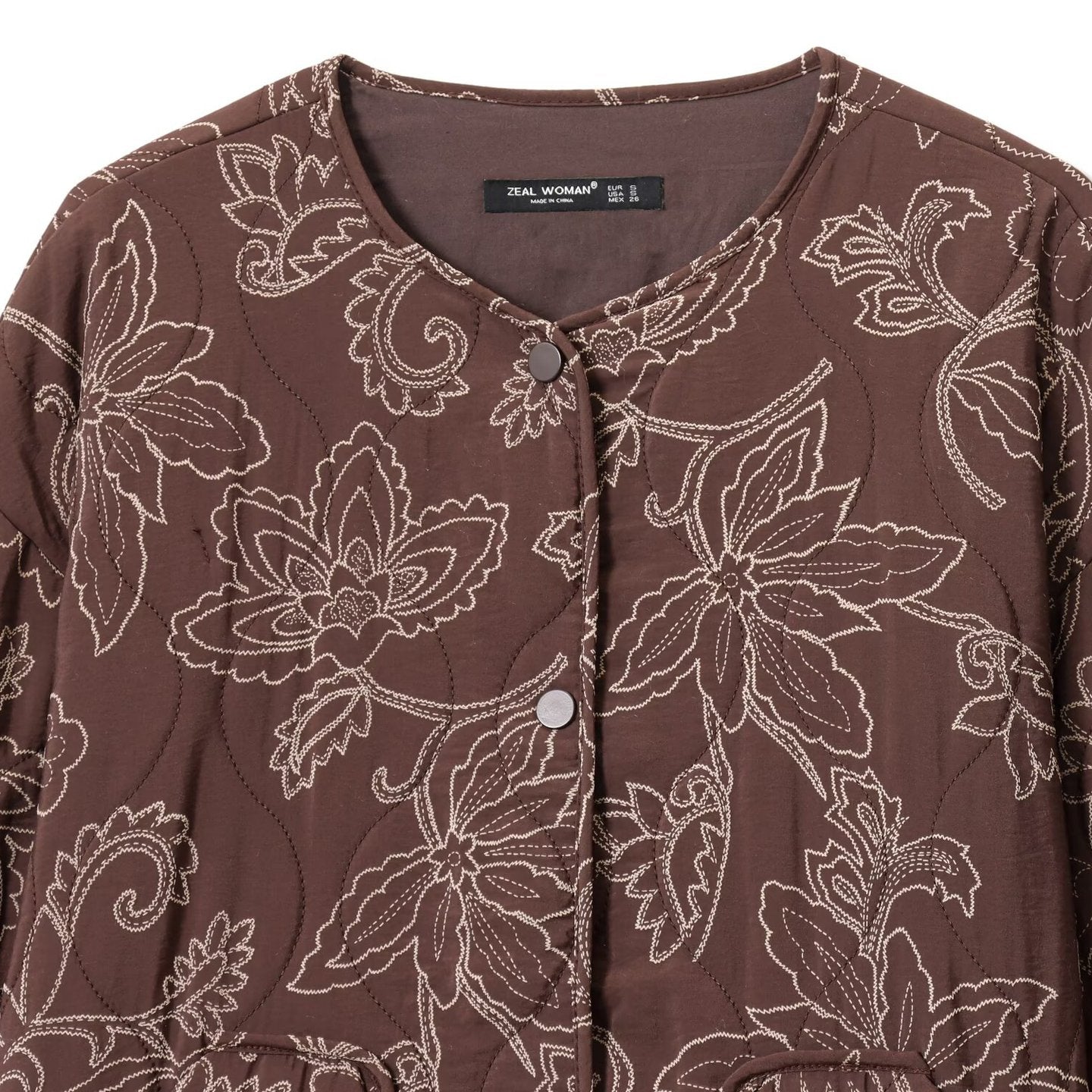 New Women's Quilted Embroidered Coated Jacket