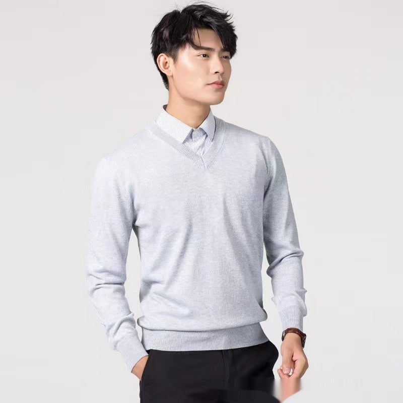Men's Wool Loose Solid-color Sweater