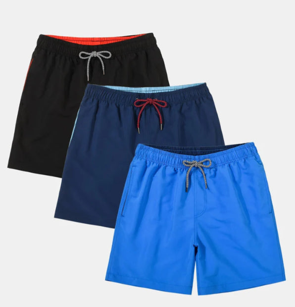 Solid Color Lined Men Swim Trunkscomfortable No Awkward Bulges Relaxed Fit And Quick Drying