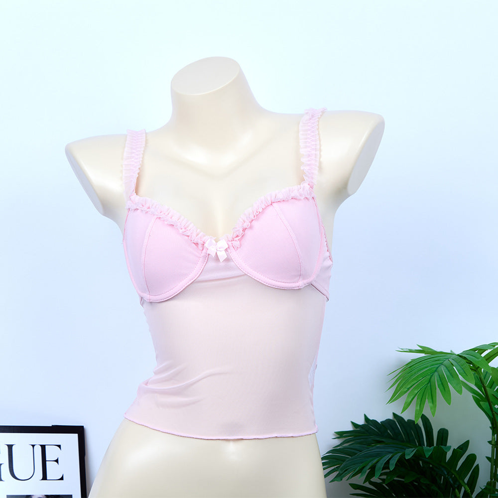 Women's Leopard-print Strappy Mesh Lace Underwire Shaper