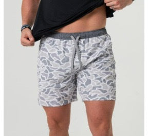Men's Loose-Fit Beach Shorts With Digital Camouflage Print