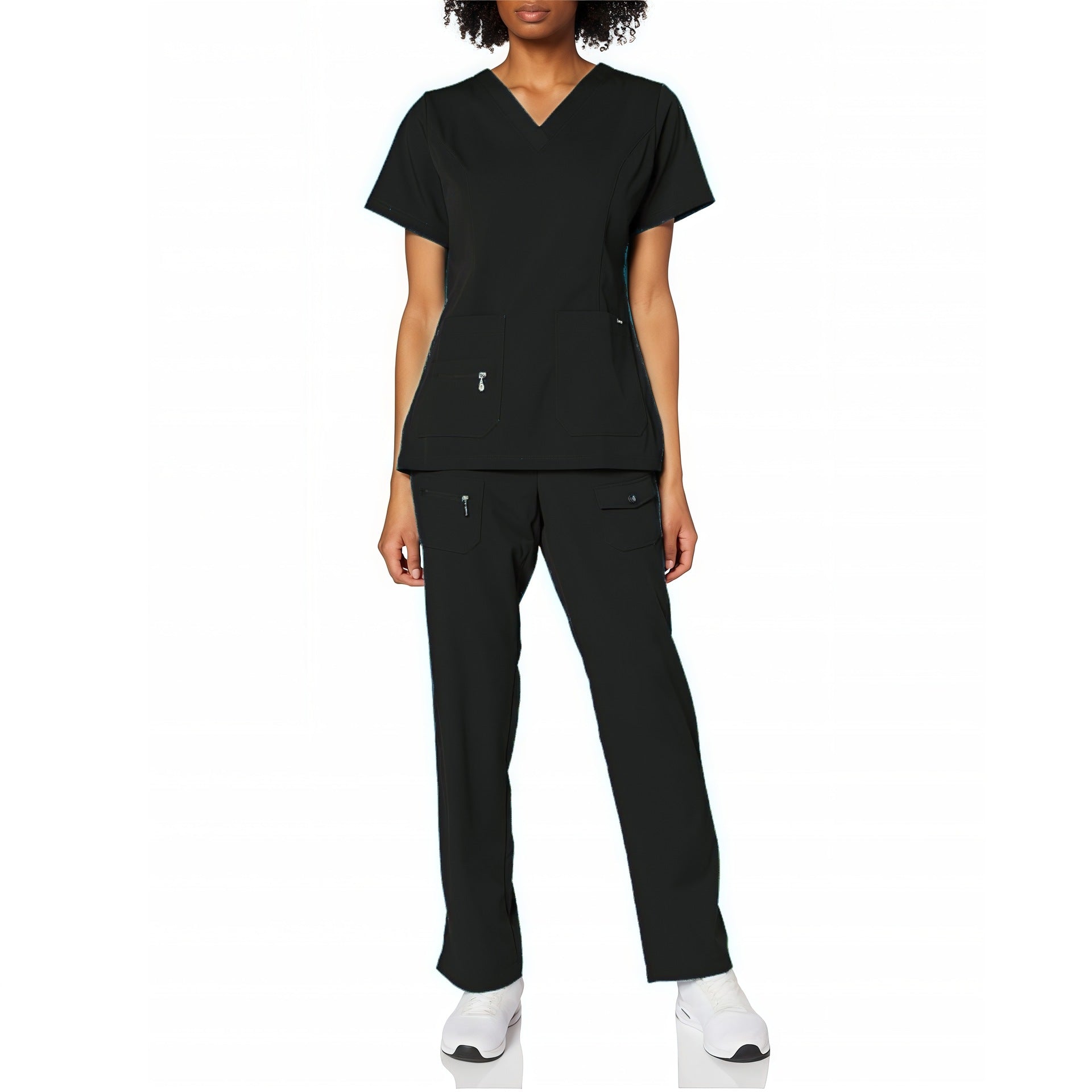 V-neck Scrub Tops For Medical Staff And Beauty Salon Professionals Short-sleeve Scrub Sets For Operating Rooms