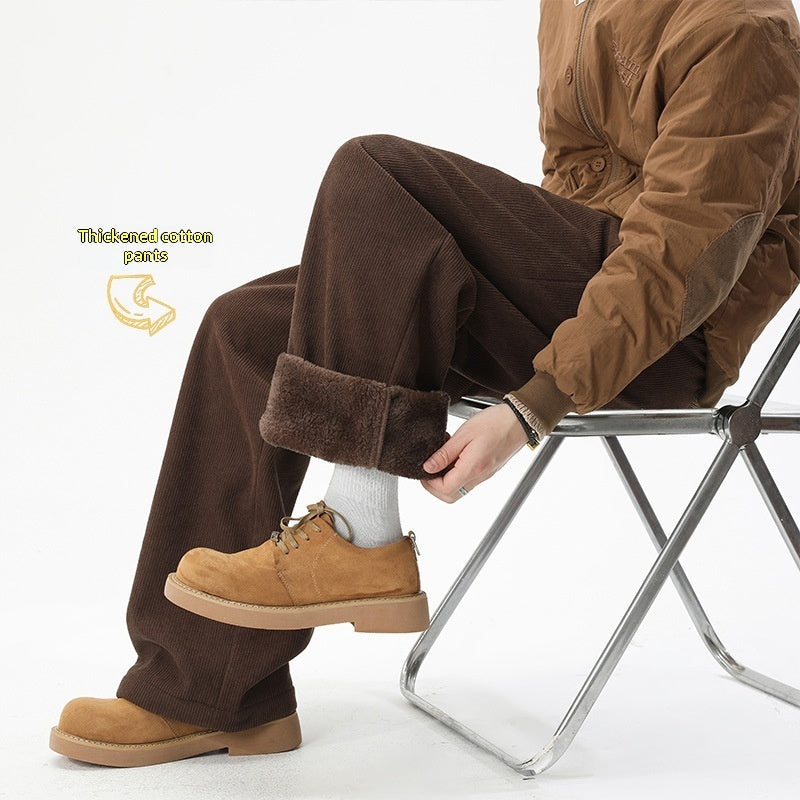 American-style Retro Thermal Corduroy Trousersextra-thick  Perfect For Winter Warmth