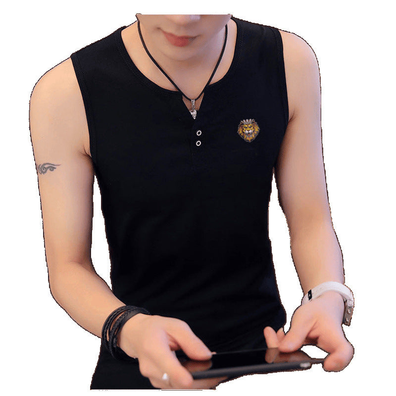 Men's Cotton Sleeveless Short-sleeve T-shirt