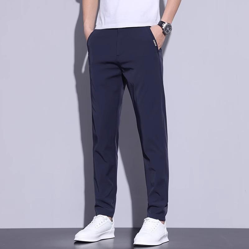 Men's Casual Pants Athletic Slim-fit Straight-leg Suit Trousers