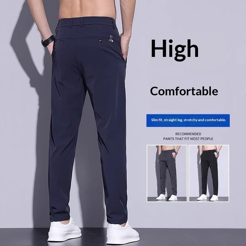 Men's Casual Pants Athletic Slim-fit Straight-leg Suit Trousers