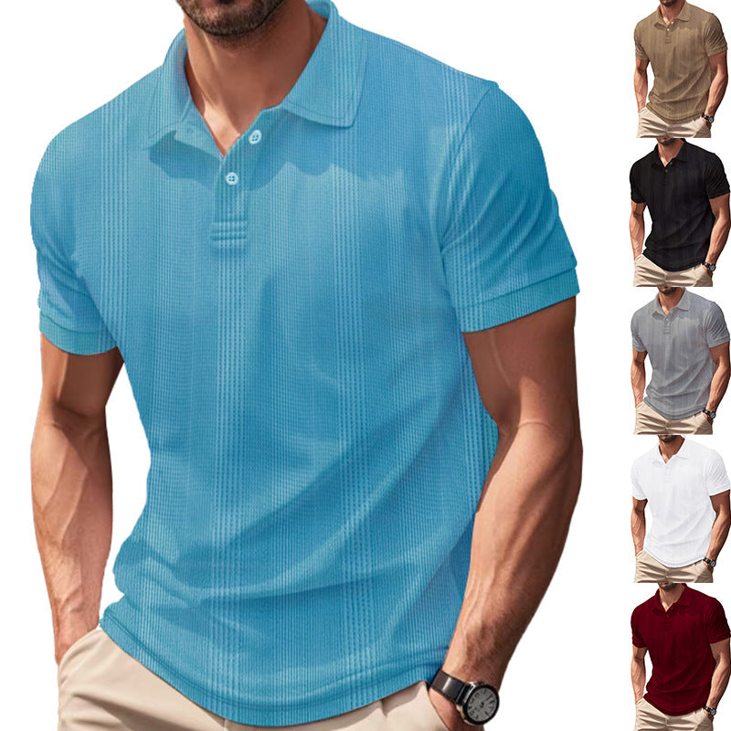 Men's Polo Shirt Short Sleeve Simple British Style Collar T-shirt