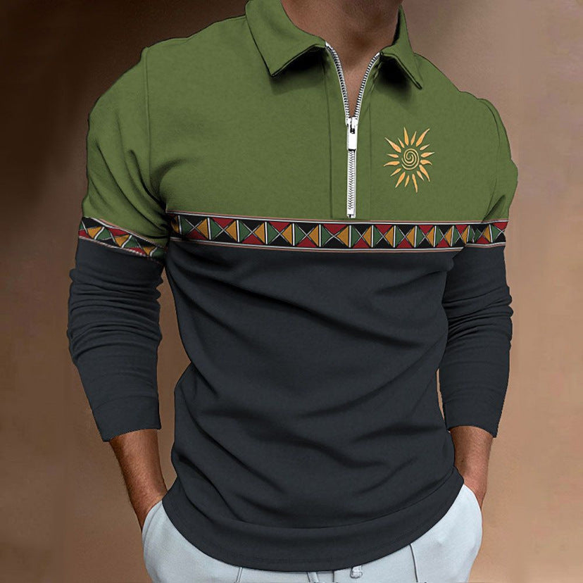 Men's Zipper Casual Men's Personality 3D Digital