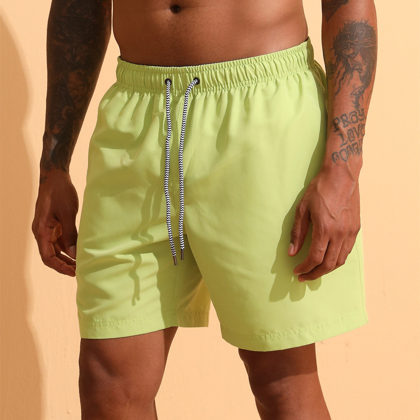 Solid Color Lined Men Swim Trunkscomfortable No Awkward Bulges Relaxed Fit And Quick Drying