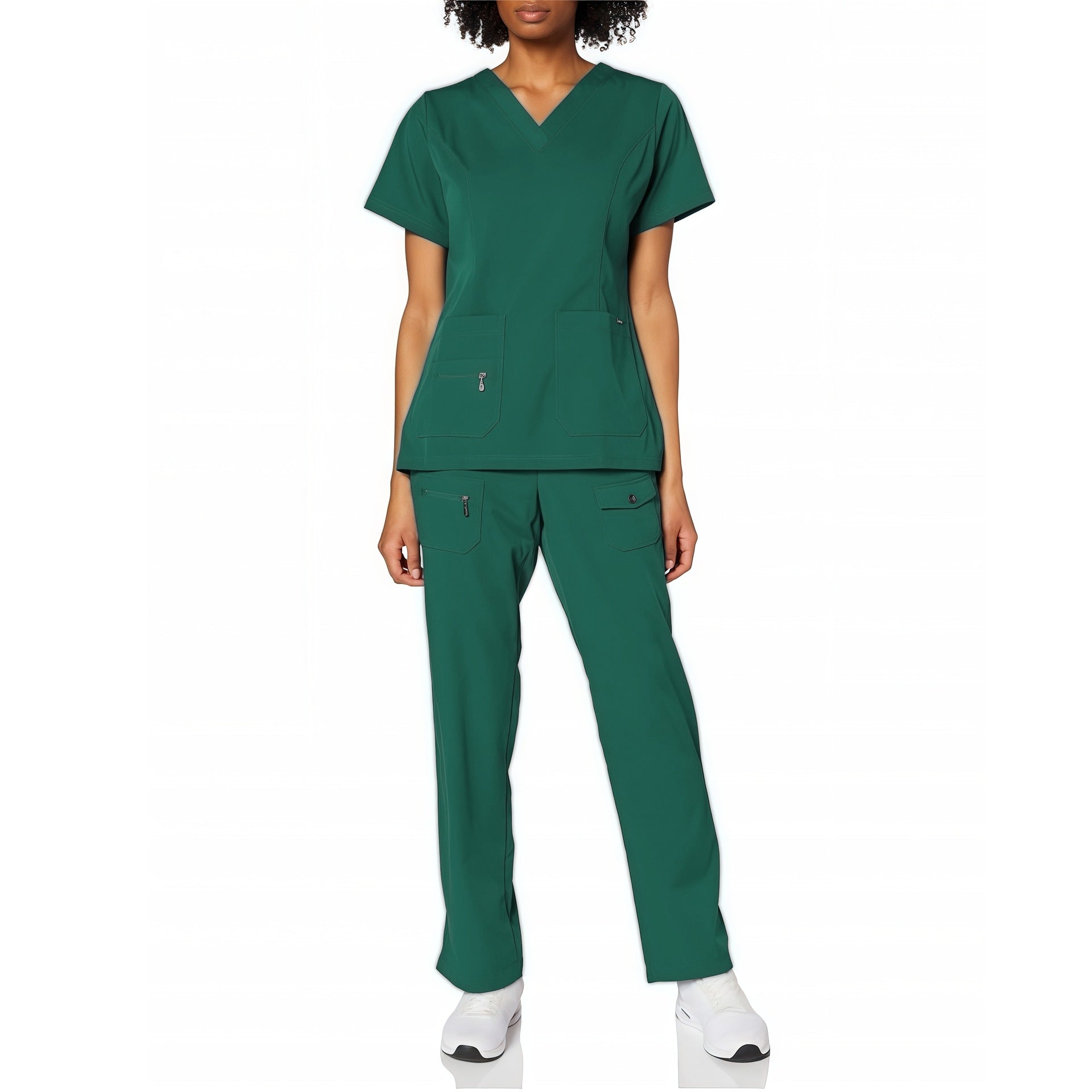 V-neck Scrub Tops For Medical Staff And Beauty Salon Professionals Short-sleeve Scrub Sets For Operating Rooms